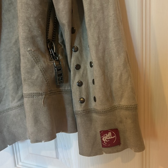 Parasuco men’s distressed zipper luxury studded hoodie  Sz XL - Picture 8 of 16